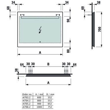 LAUFEN Зеркало с LED подсветкой Leelo (H4476329501441)